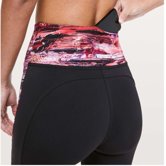 Lululemon Sweat & Repeat Crop *21" Black/Dahliascape Multi 4 - Picture 4 of 15